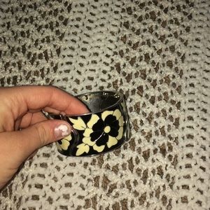 Black and white floral bracelet